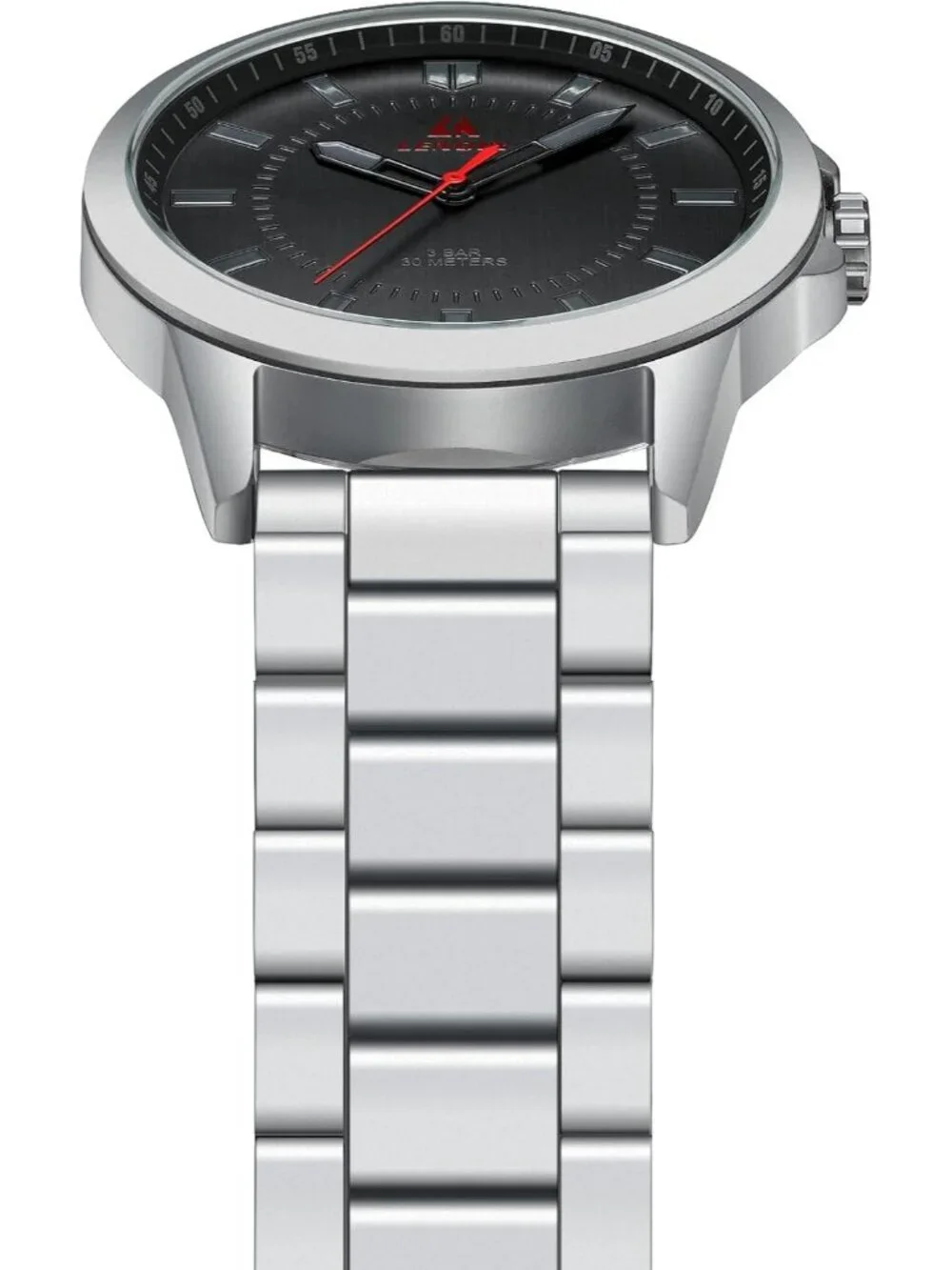 Men's Silver And Black Waterproof Stainless Steel Analog Quartz Luxury Watch